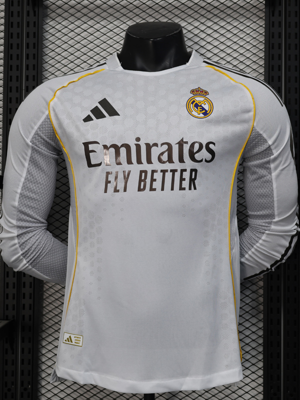 25-26 RMA Home Long Sleeve Player Version Soccer Jersey (长袖球员)
