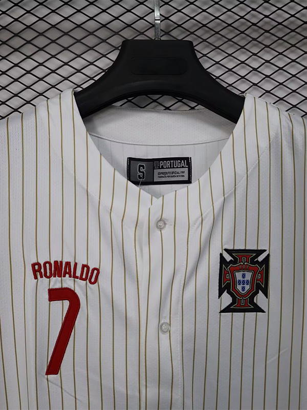 25-26 Portugal White Casual Edition Baseball Jersey (RONALDO 7)