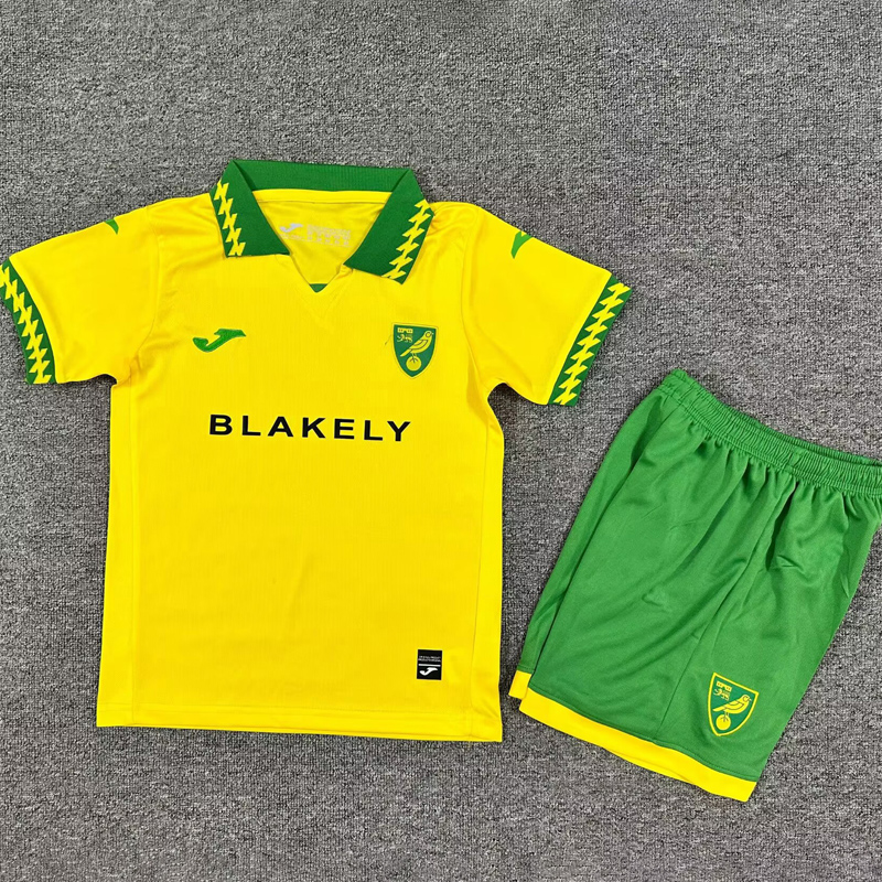 25-26 Norwich City Home Kids Soccer Jersey