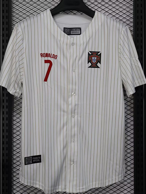 25-26 Portugal White Casual Edition Baseball Jersey (RONALDO 7)