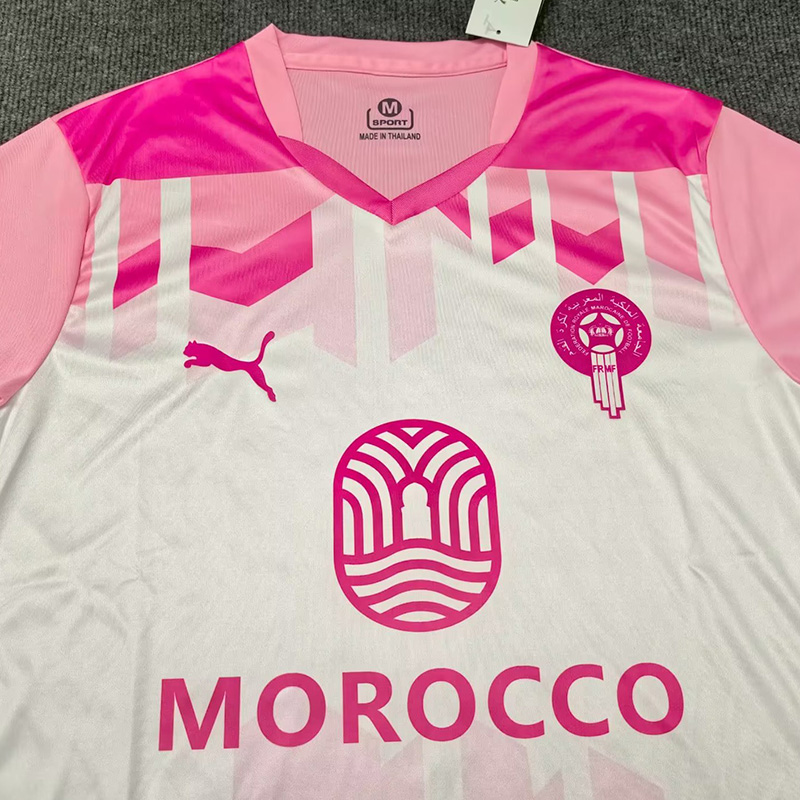 25-26 Morocco Pink White Special Edition Training shirts (英文)