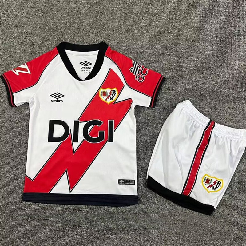 25-26 Rayo Vallecano Home Kids Soccer Jersey