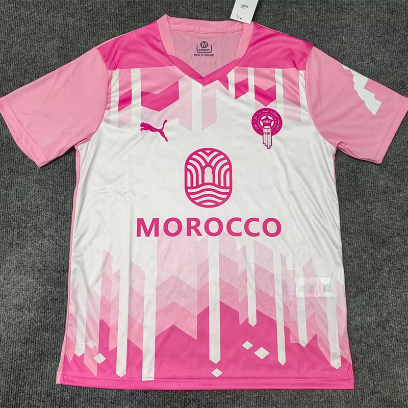 25-26 Morocco Pink White Special Edition Training shirts (英文)