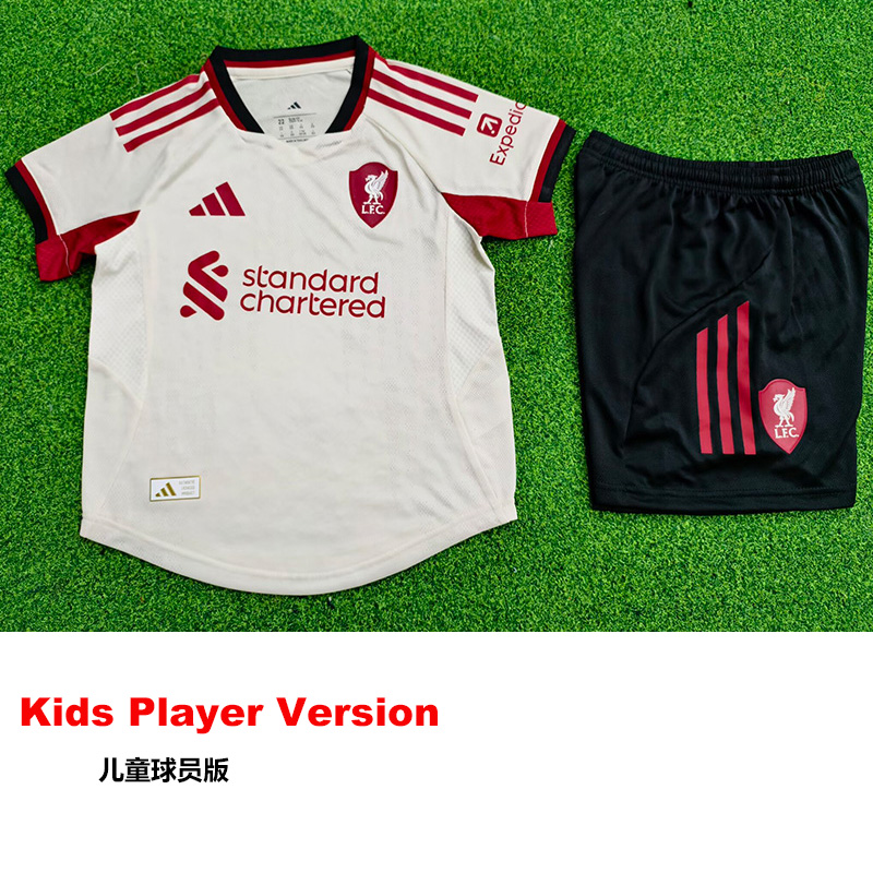 25-26 LIV Away Kids Player Version Soccer Jersey (球员童装)
