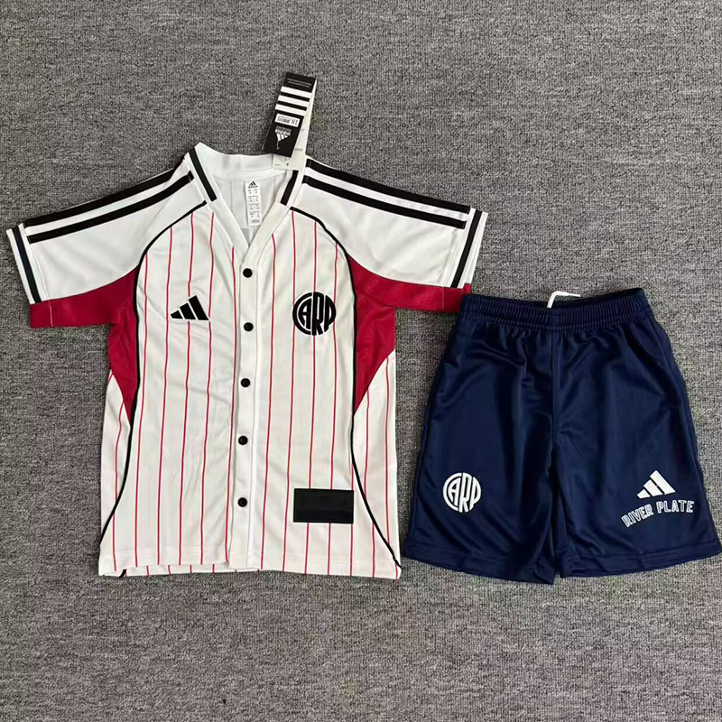 25-26 River Plate White Casual Edition Kids Baseball Jersey