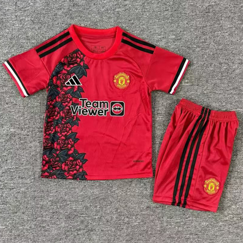 25-26 Man Utd Red Special Edition Kids Soccer Jersey