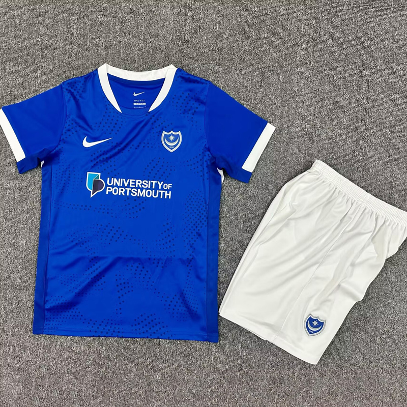 25-26 Portsmouth Home Kids Soccer Jersey