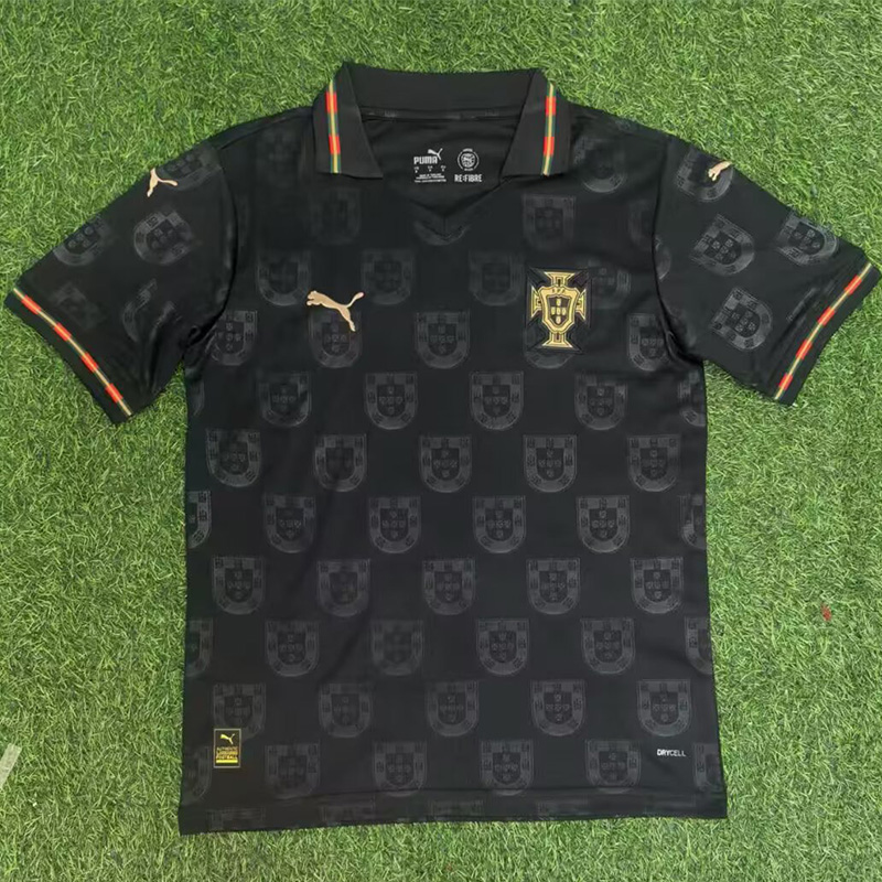 26-27 Portugal Black Fans Soccer Jersey