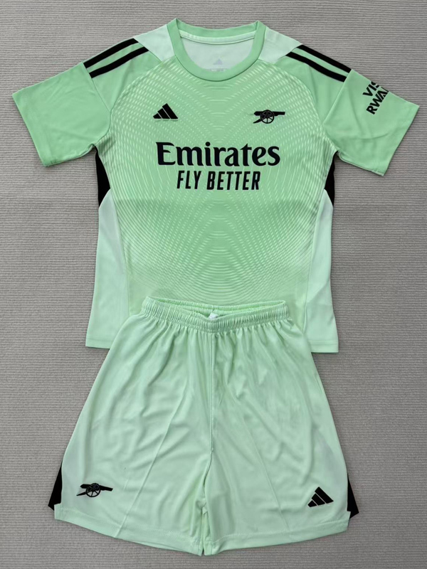 25-26 ARS Light green GoalKeeper Kids Soccer Jersey