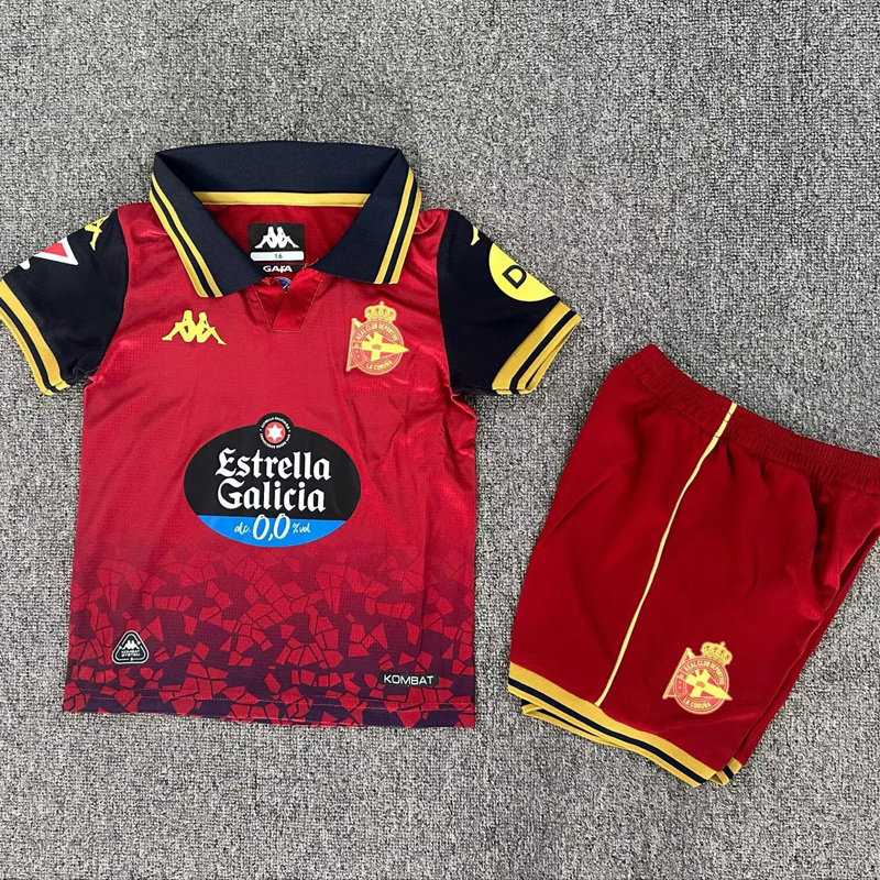 25-26 La Coruna Away Kids Soccer Jersey