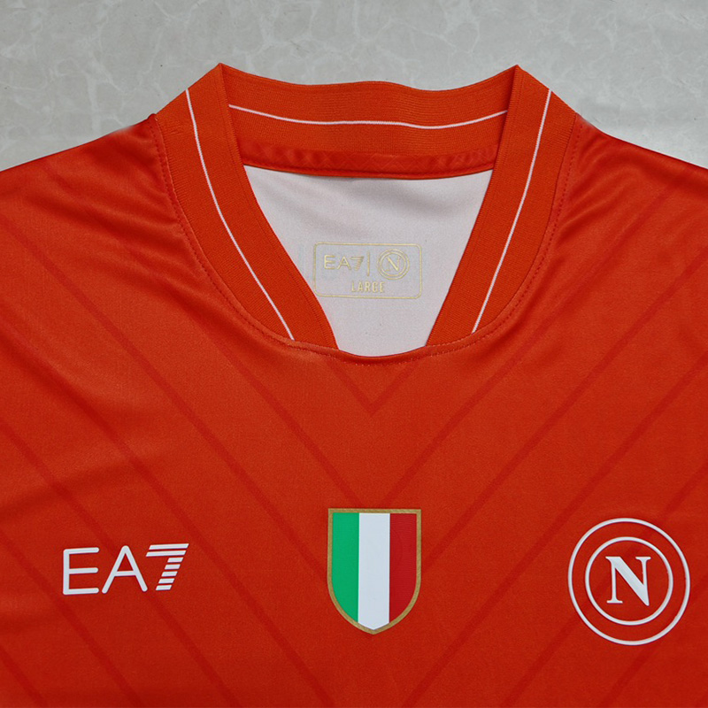 25-26 Napoli Orange Red Goalkeeper Soccer Jersey