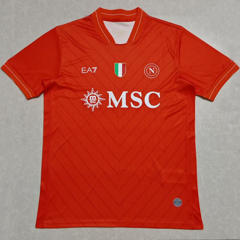 25-26 Napoli Orange Red Goalkeeper Soccer Jersey