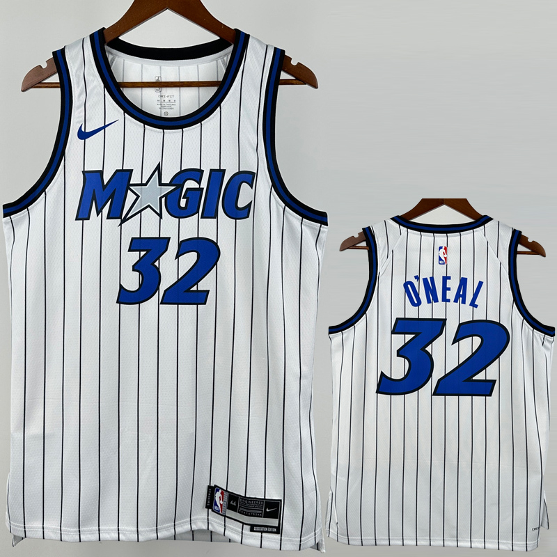 25-26 Magic O'NEAL #32 White Top Quality Hot Pressing NBA Jersey(条纹)