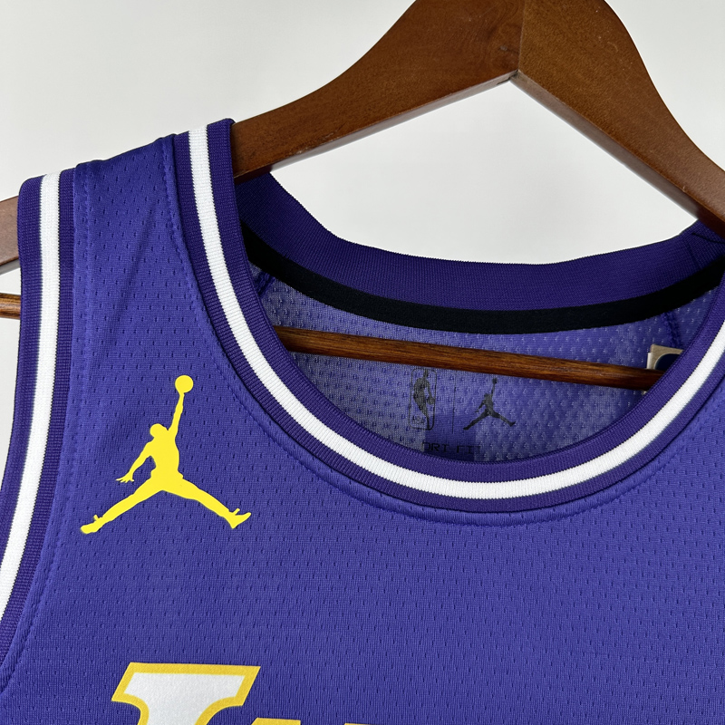 25-26 Lakers JAMES #23 Purple Top Quality Hot Pressing NBA Jersey (Trapeze Edition) 飞人版
