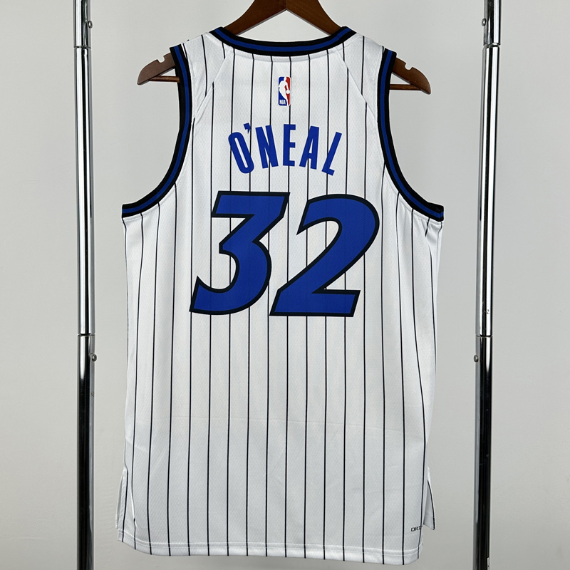 25-26 Magic O'NEAL #32 White Top Quality Hot Pressing NBA Jersey(条纹)