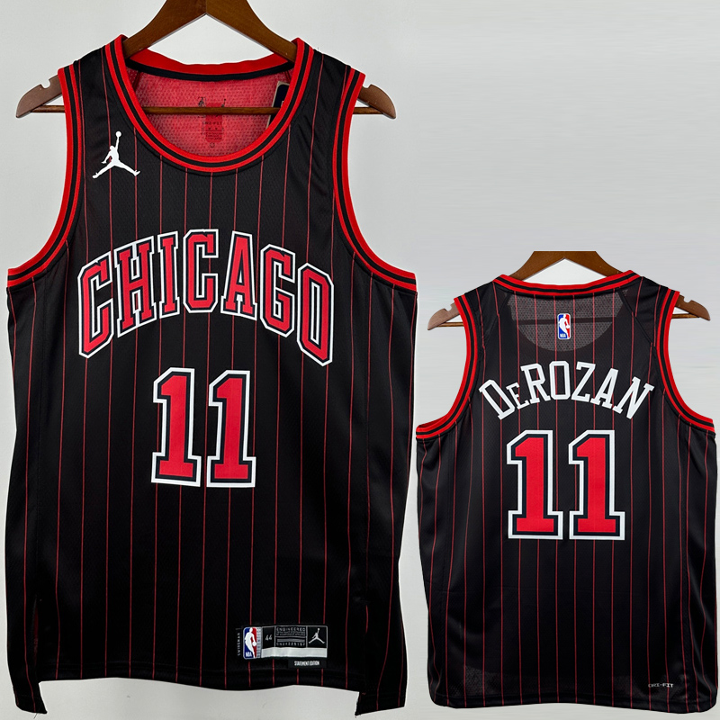 25-26 BULLS DEROZAN #11 Black Top Quality Hot Pressing NBA Jersey (Trapeze Edition) 飞人版