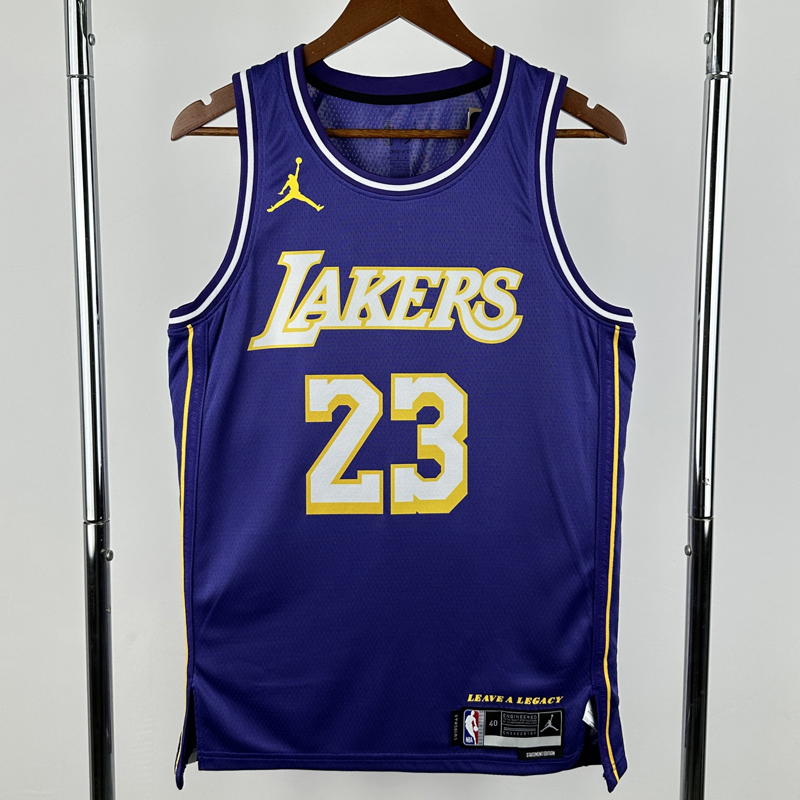 25-26 Lakers JAMES #23 Purple Top Quality Hot Pressing NBA Jersey (Trapeze Edition) 飞人版