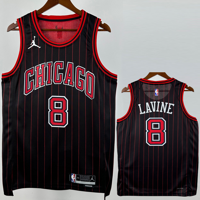 25-26 BULLS LAVINE #8 Black Top Quality Hot Pressing NBA Jersey (Trapeze Edition) 飞人版