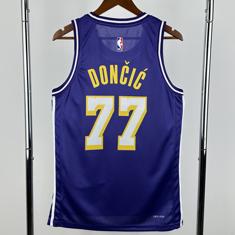 25-26 Lakers DONCIC #77 Purple Top Quality Hot Pressing NBA Jersey (Trapeze Edition) 飞人版
