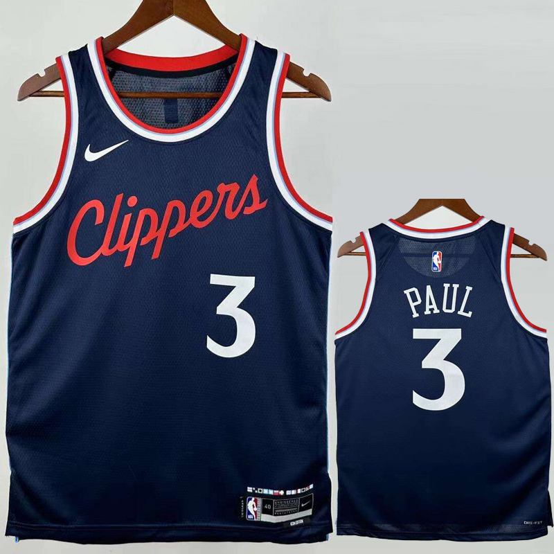 24-25 Clippers PAUL #3 Royal blue Top Quality Hot Pressing NBA Jersey