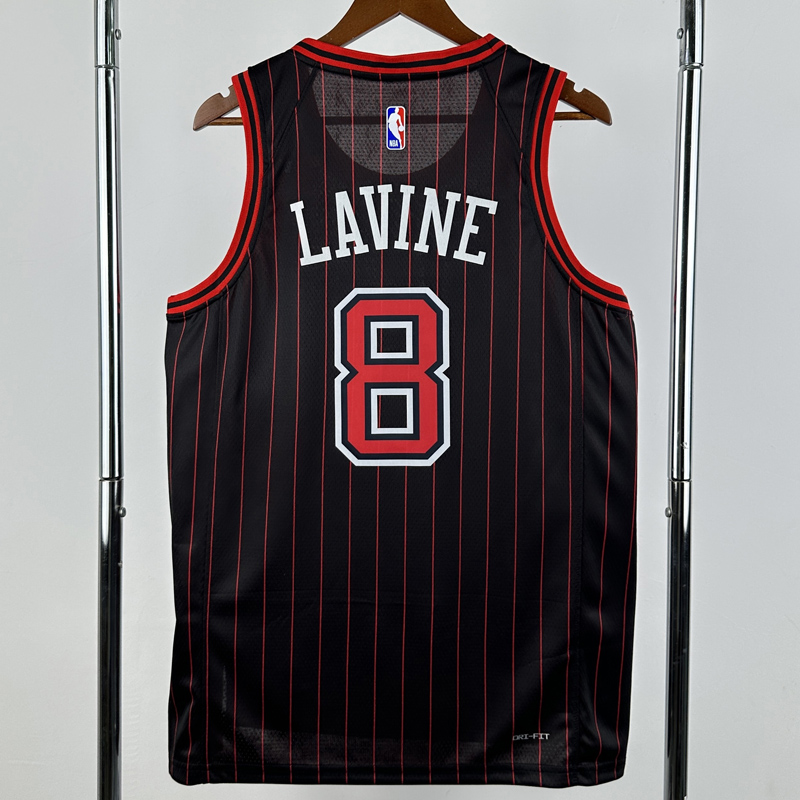 25-26 BULLS LAVINE #8 Black Top Quality Hot Pressing NBA Jersey (Trapeze Edition) 飞人版