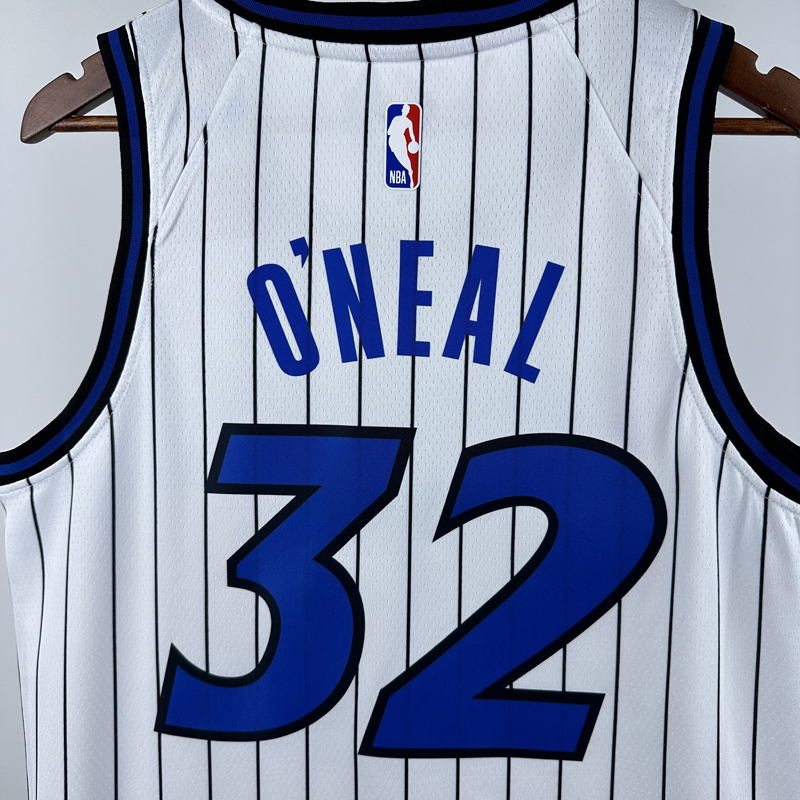 25-26 Magic O'NEAL #32 White Top Quality Hot Pressing NBA Jersey(条纹)