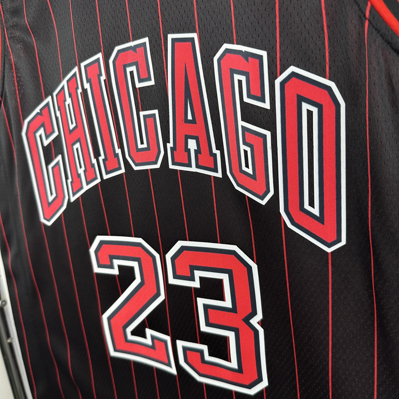 25-26 BULLS JORDAN #23 Black Top Quality Hot Pressing NBA Jersey (Trapeze Edition) 飞人版