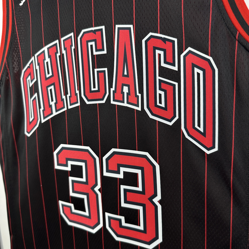 25-26 BULLS PIPPEN #33 Black Top Quality Hot Pressing NBA Jersey (Trapeze Edition) 飞人版