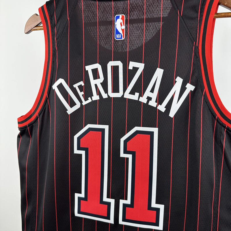 25-26 BULLS DEROZAN #11 Black Top Quality Hot Pressing NBA Jersey (Trapeze Edition) 飞人版