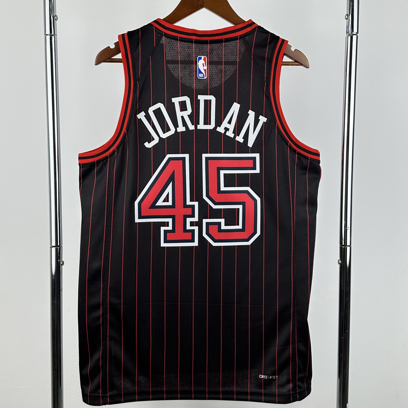 25-26 BULLS JORDAN #45 Black Top Quality Hot Pressing NBA Jersey (Trapeze Edition) 飞人版