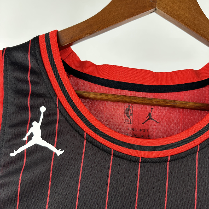 25-26 BULLS JORDAN #23 Black Top Quality Hot Pressing NBA Jersey (Trapeze Edition) 飞人版