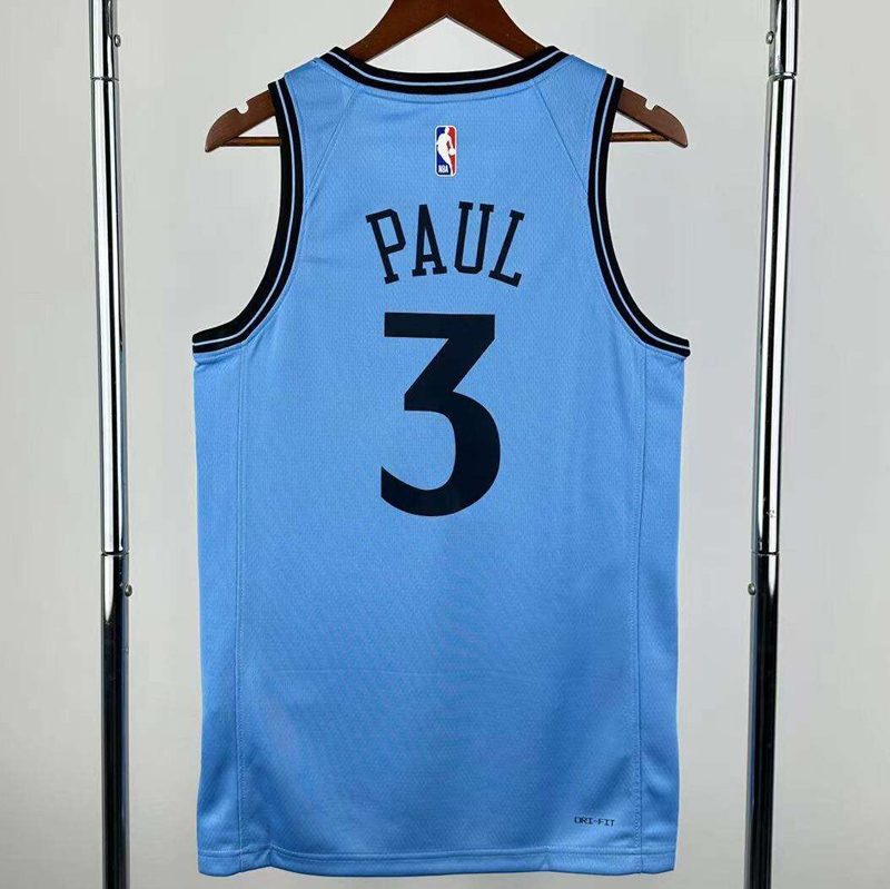 24-25 Clippers PAUL #3 Blue City Edition Top Quality Hot Pressing NBA Jersey
