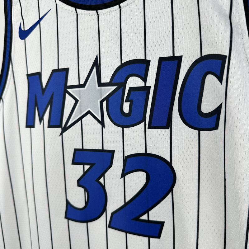 25-26 Magic O'NEAL #32 White Top Quality Hot Pressing NBA Jersey(条纹)