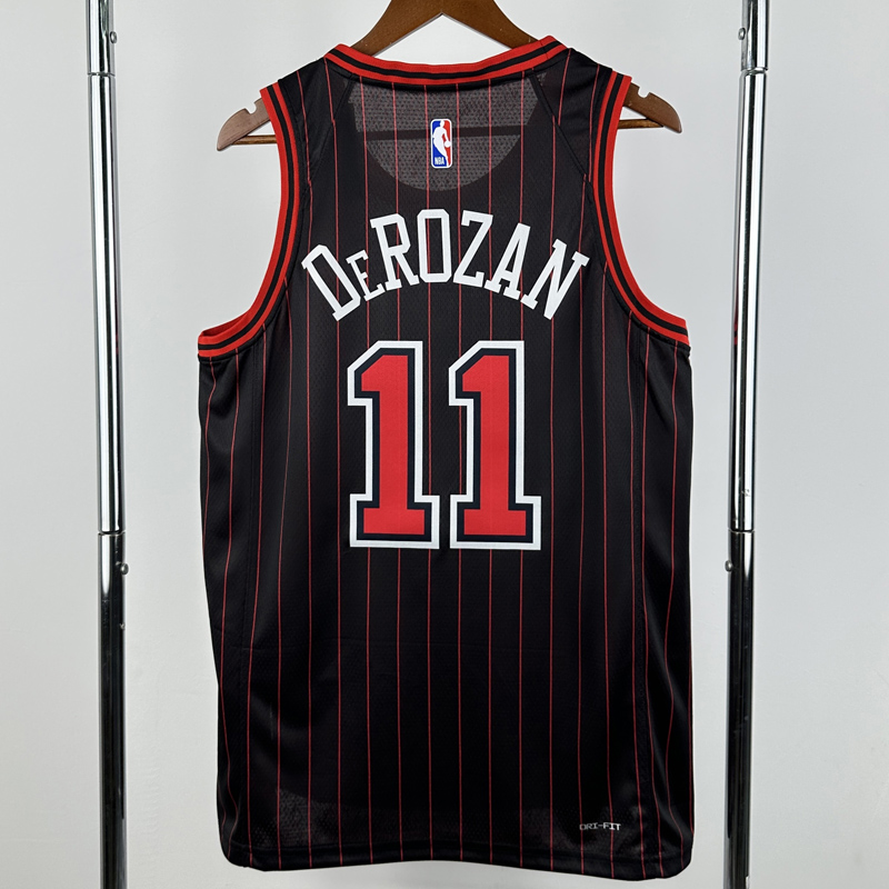 25-26 BULLS DEROZAN #11 Black Top Quality Hot Pressing NBA Jersey (Trapeze Edition) 飞人版