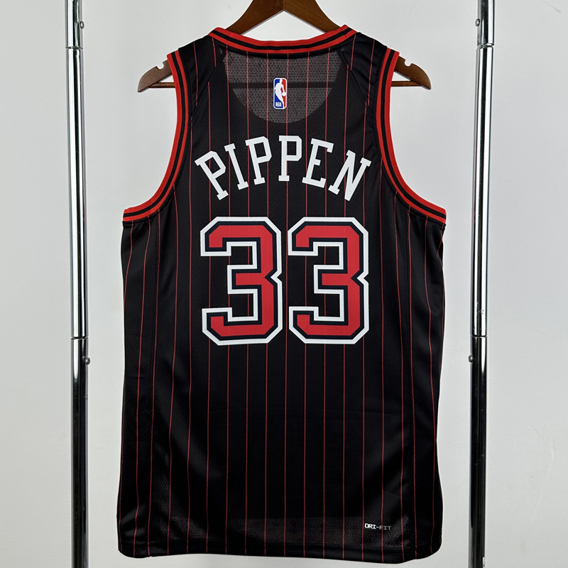 25-26 BULLS PIPPEN #33 Black Top Quality Hot Pressing NBA Jersey (Trapeze Edition) 飞人版