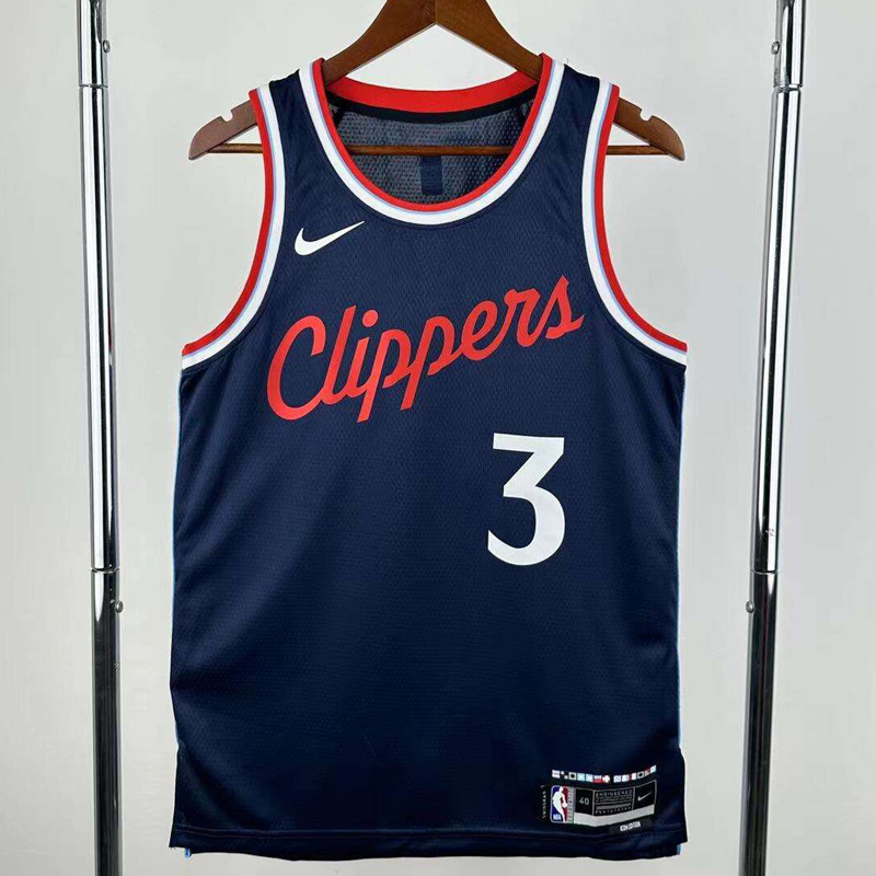24-25 Clippers PAUL #3 Royal blue Top Quality Hot Pressing NBA Jersey