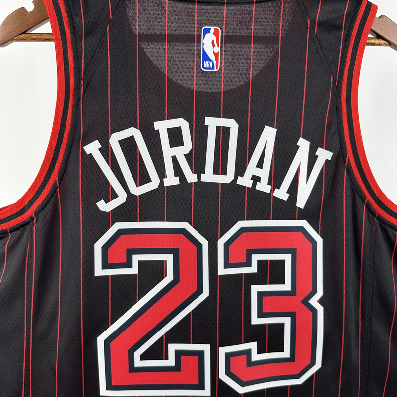 25-26 BULLS JORDAN #23 Black Top Quality Hot Pressing NBA Jersey (Trapeze Edition) 飞人版