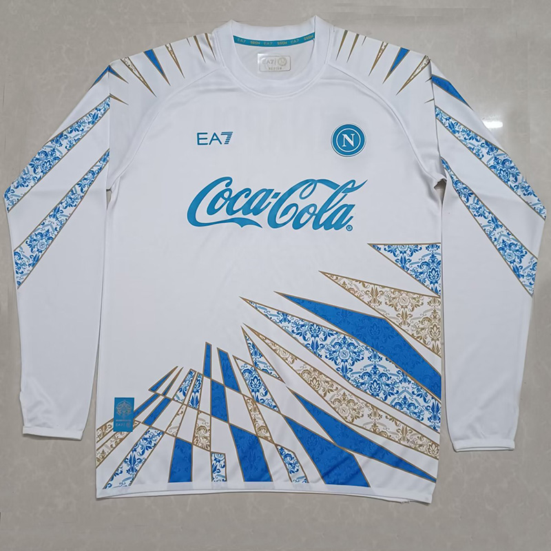 25-26 Napoli White Blue Long Sleeve Training (长袖)