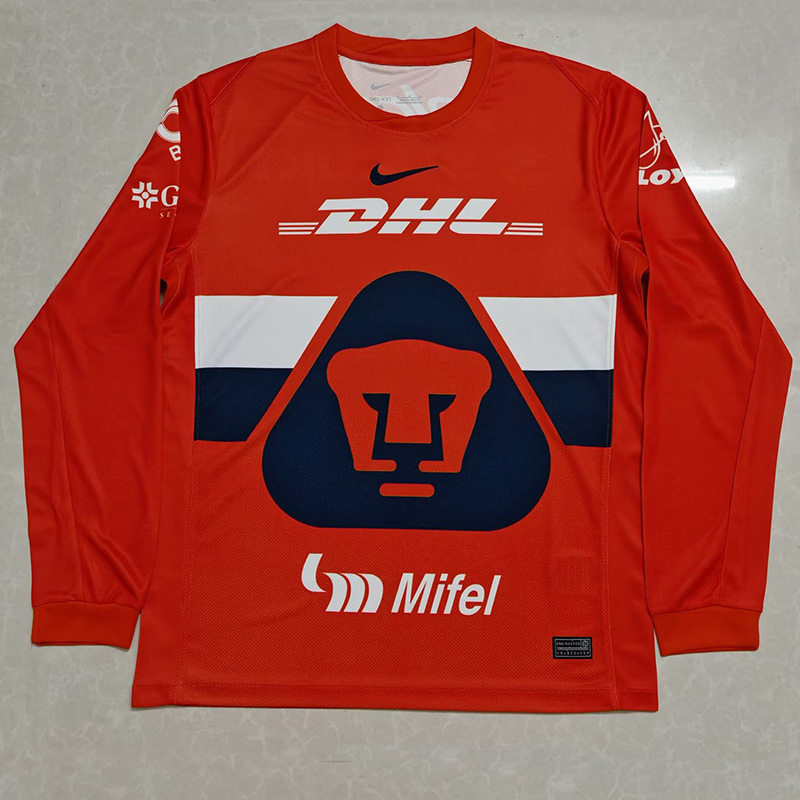 25-26 Pumas UNAM Orange Red Long Sleeve Goalkeeper Soccer Jersey (长袖)