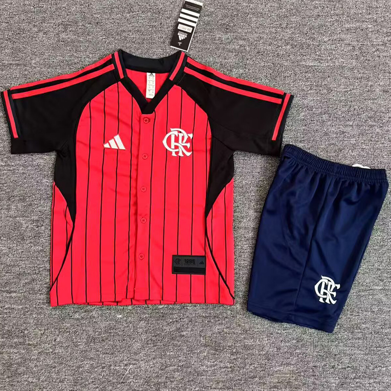 25-26 Flamengo Red Casual Edition Kids Baseball Jersey