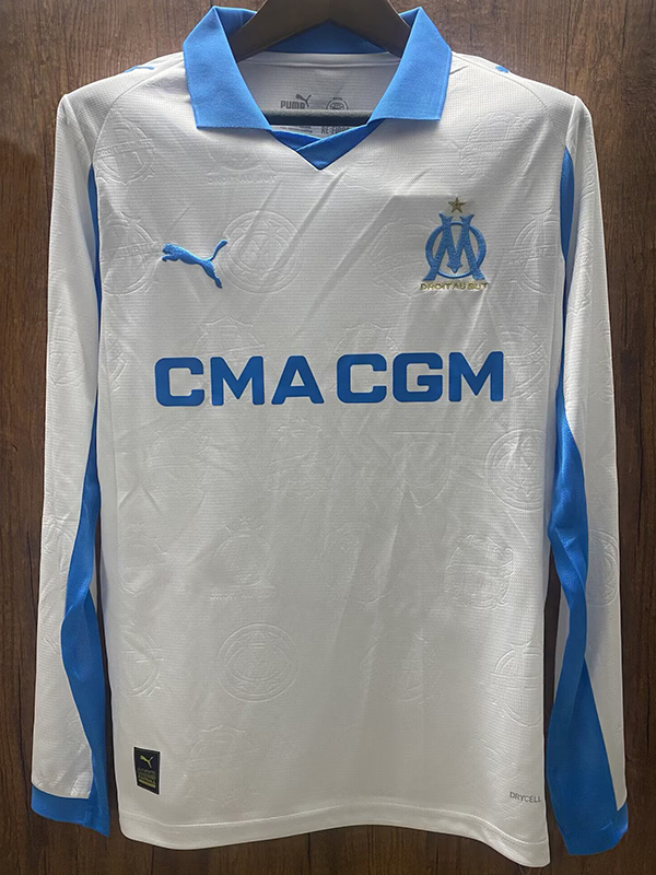 25-26 Marseille Home Long Sleeve Soccer Jersey (长袖)