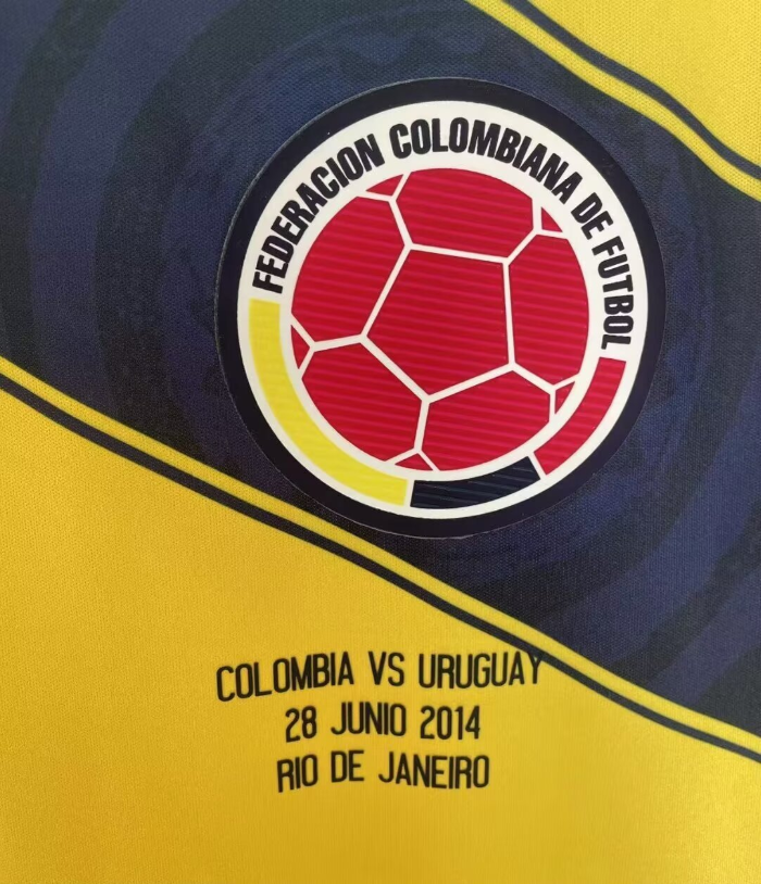2014 Colombia Home Retro Soccer Jersey
