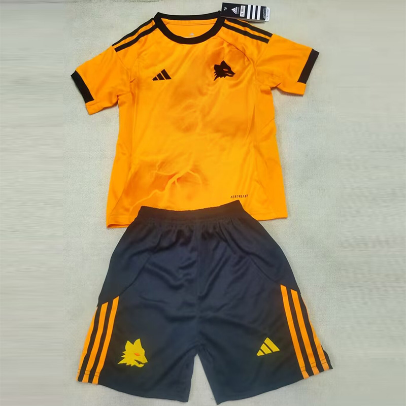 25-26 Roma Away Kids Soccer Jersey