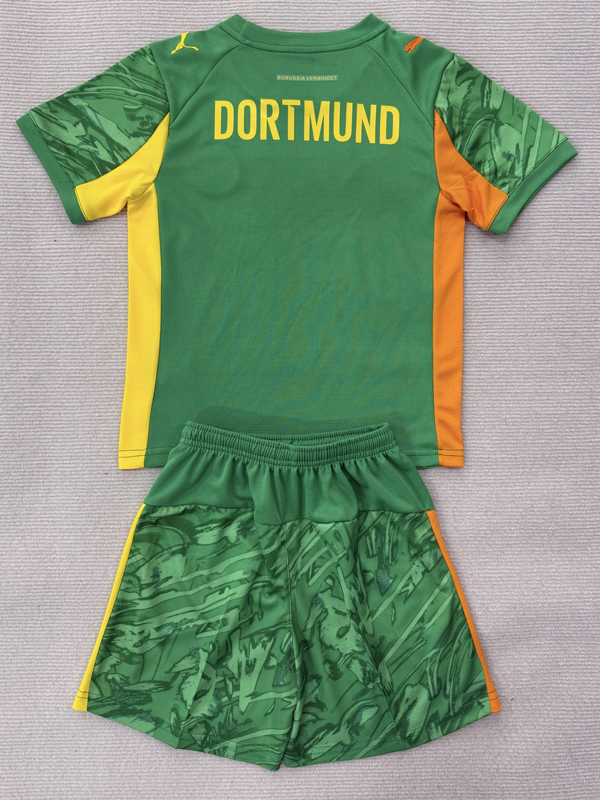 25-26 Dortmund Green Goalkeeper Kids Soccer Jersey