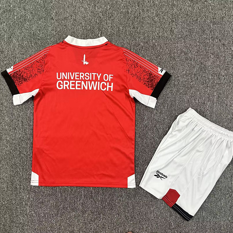 25-26 Charlton Athletic Home Kids Soccer Jersey