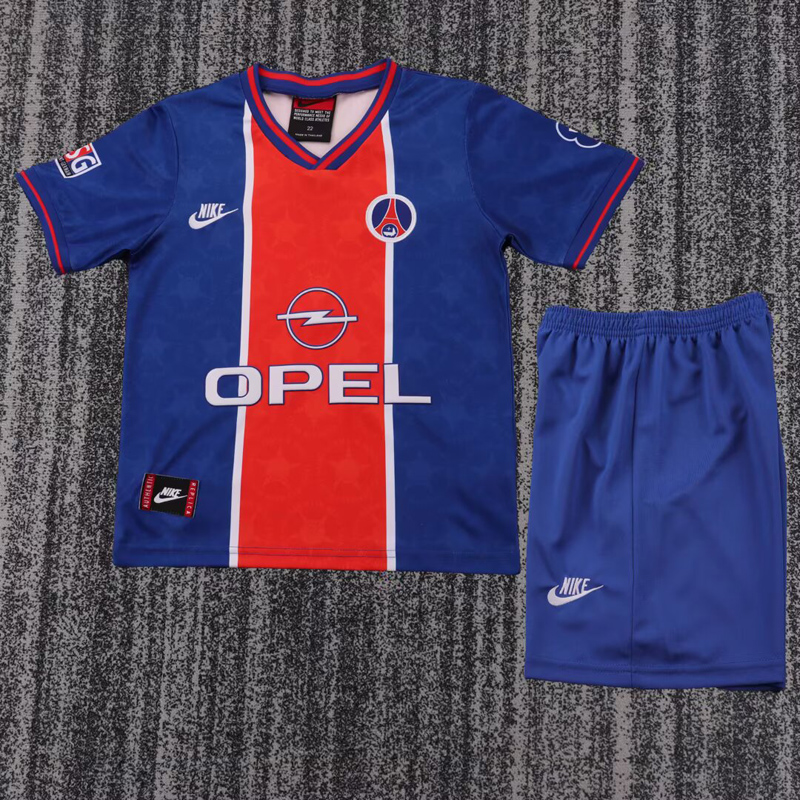 1995-1996 PSG Home Kids Retro Soccer Jersey
