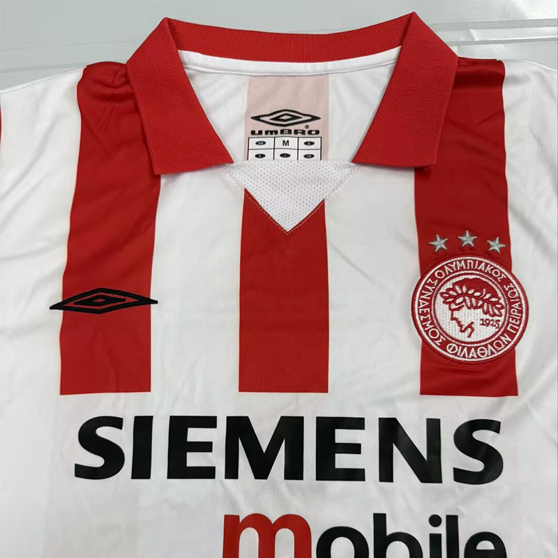 2004-2005 Olympiacos Home Retro Soccer Jersey