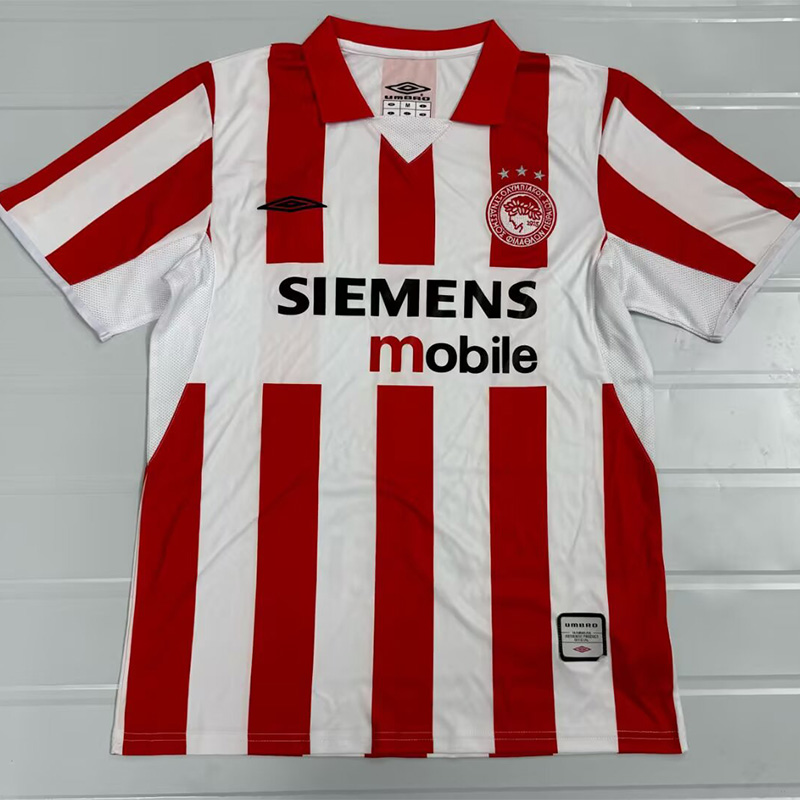 2004-2005 Olympiacos Home Retro Soccer Jersey