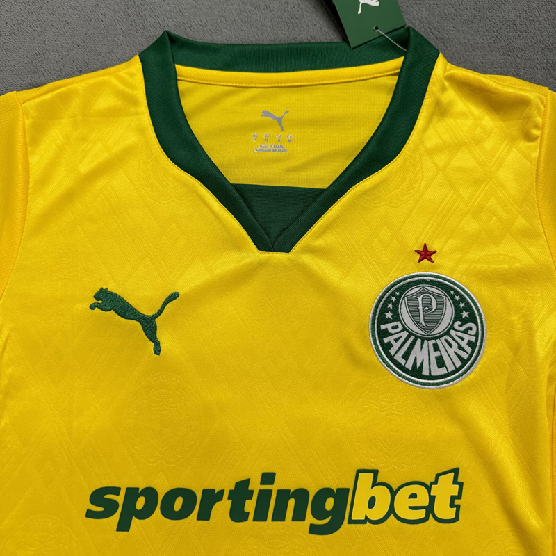 25-26 Palmeiras Yellow Third Women Soccer Jersey (女)