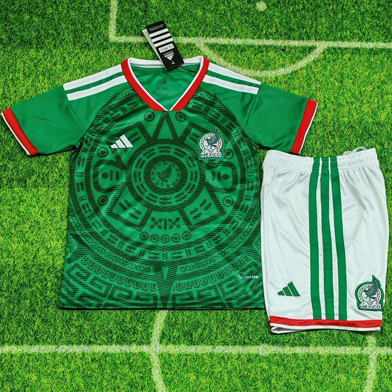 25-26 Mexico Green Kids Soccer Jersey